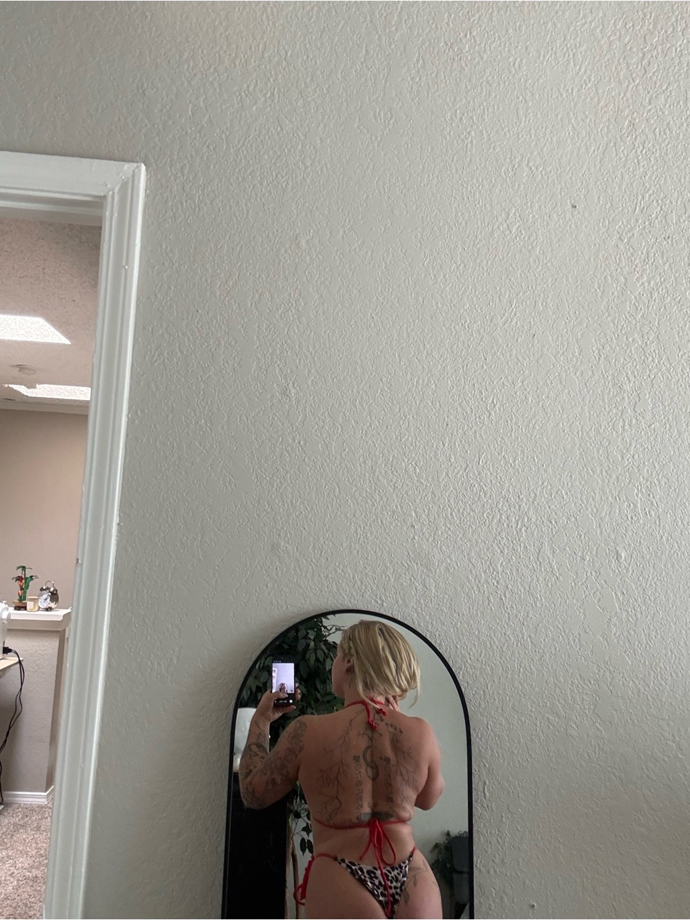 SHEIN Red Leopard Print String Bikini - Picture 2 of 2